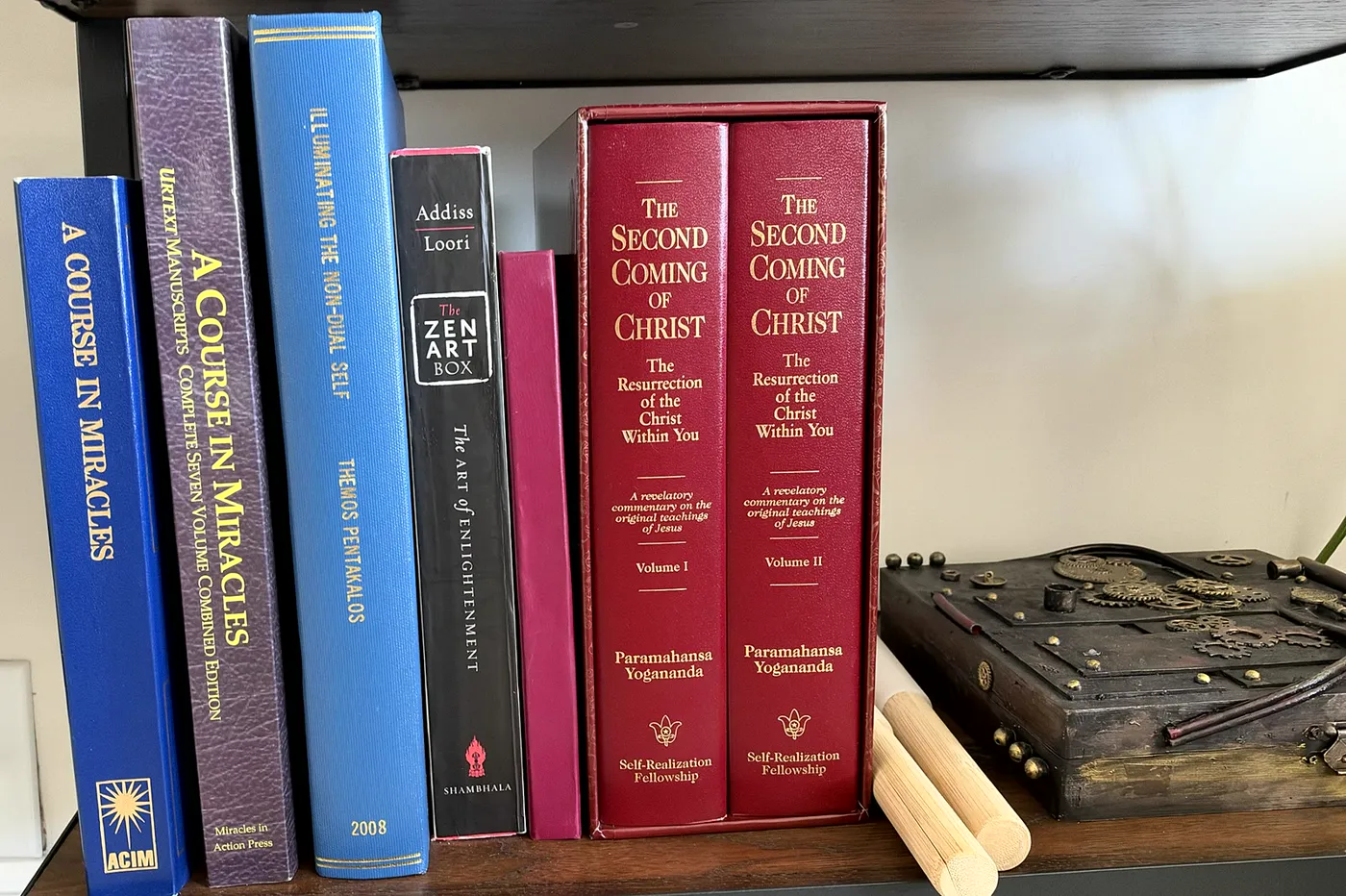 Books on my Spirituality hits shelf at home