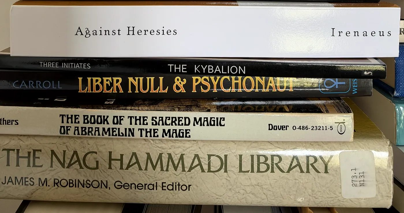 Books on my Gnosticism shelf at home
