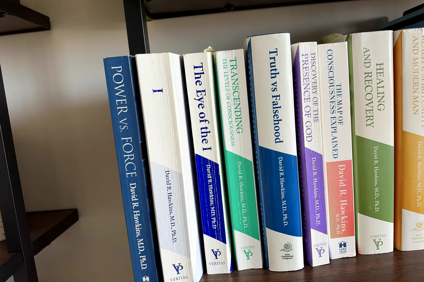 Books on my David R. Hawkins shelf at home